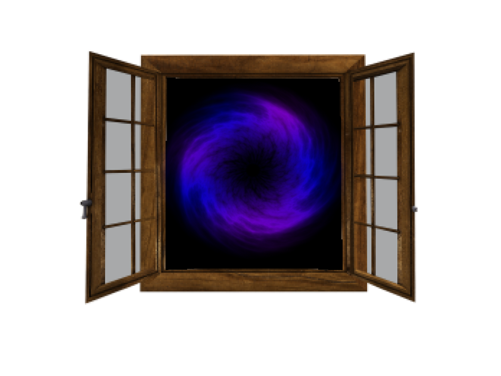 open window with a portal inside